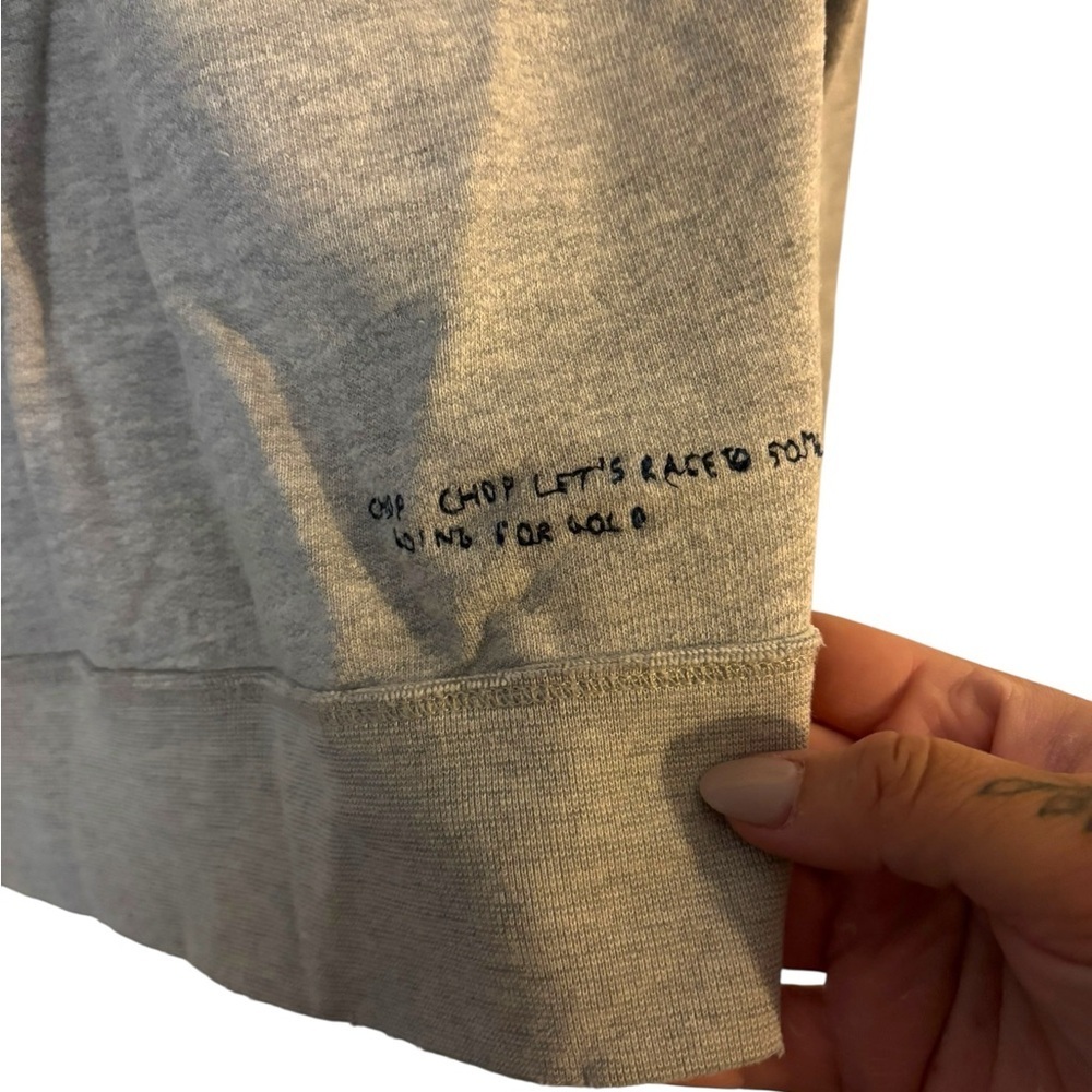 Scotch & Soda Gray Sweatshirt | Embroidered Red Hearts - Picture 10 of 12